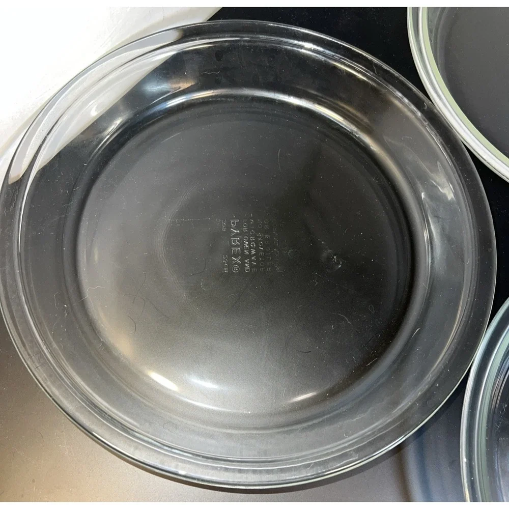 3 Vintage Pyrex Pie‎ Plates Marked 209 Clear Glass